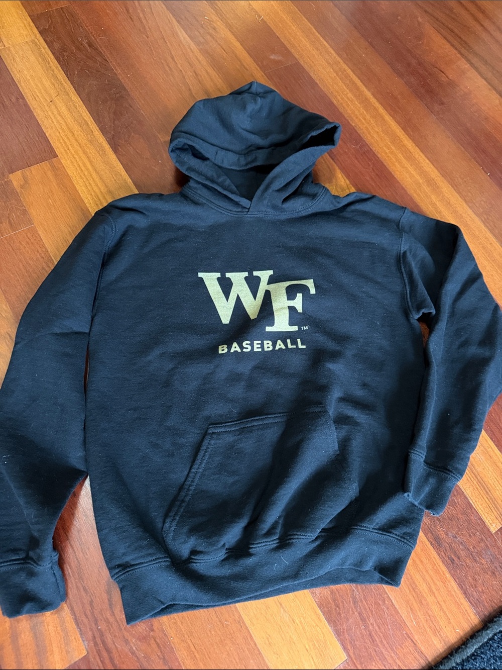 Black WF Baseball Hoodie - Men's Pullover Sweatshirt
